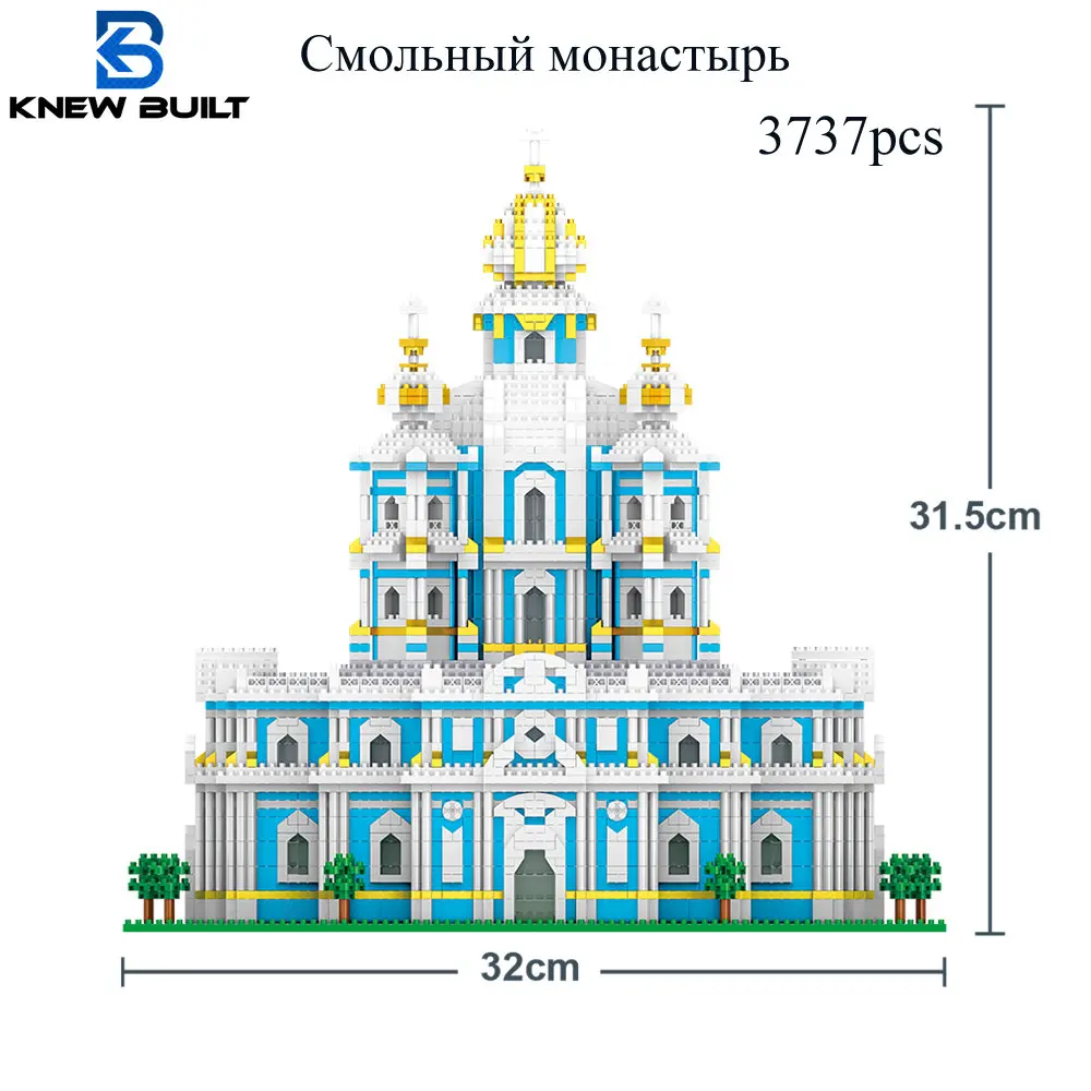 

KNEW BUILT Cathedral Construction Set for Adults Russian Monastery Architectural Kits Toys Micro Mini Building Block Bricks Gift