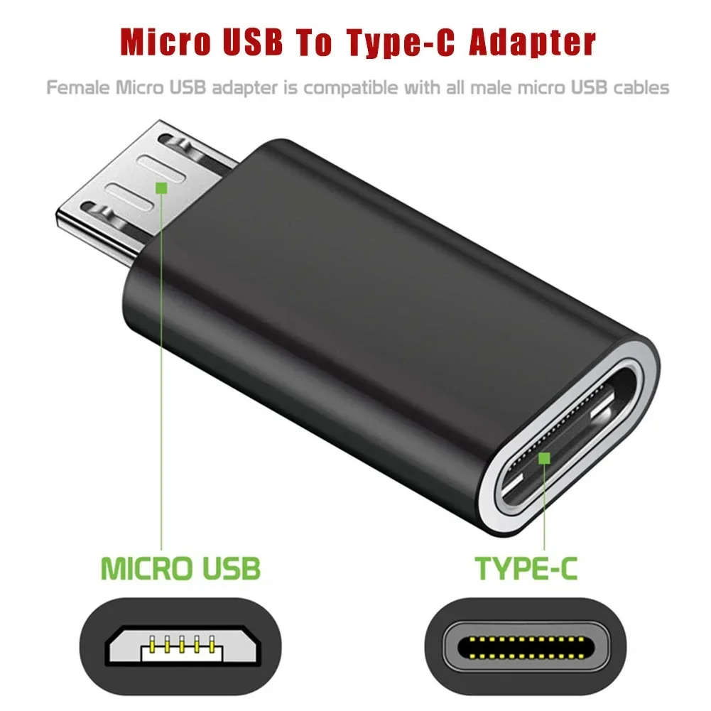 Mini Micro USB To Type-C Adapter Connectors Type-C Jack Splitter Charge Data Transmission Adapter For Android Mobile