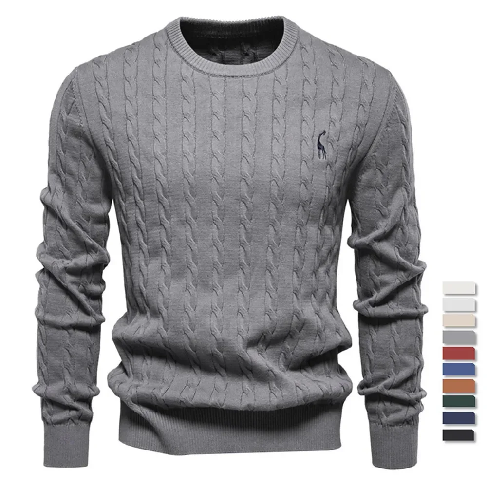 Pull avec broderie de cerf pour homme, pull de haute qualité, document solide, nouvelle chemise pour homme, automne et hiver