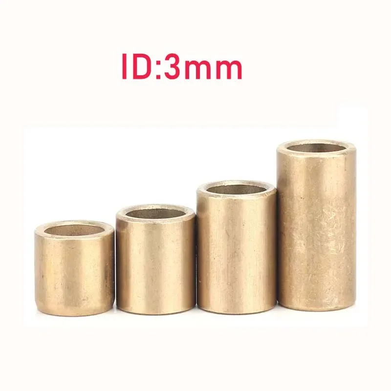 

10Pcs Self-Lubricating Bearing Powder Metallurgy Oil Brass Bushing Guide Sleeve Precision Copper Base Bearing Inner Diameter 3mm