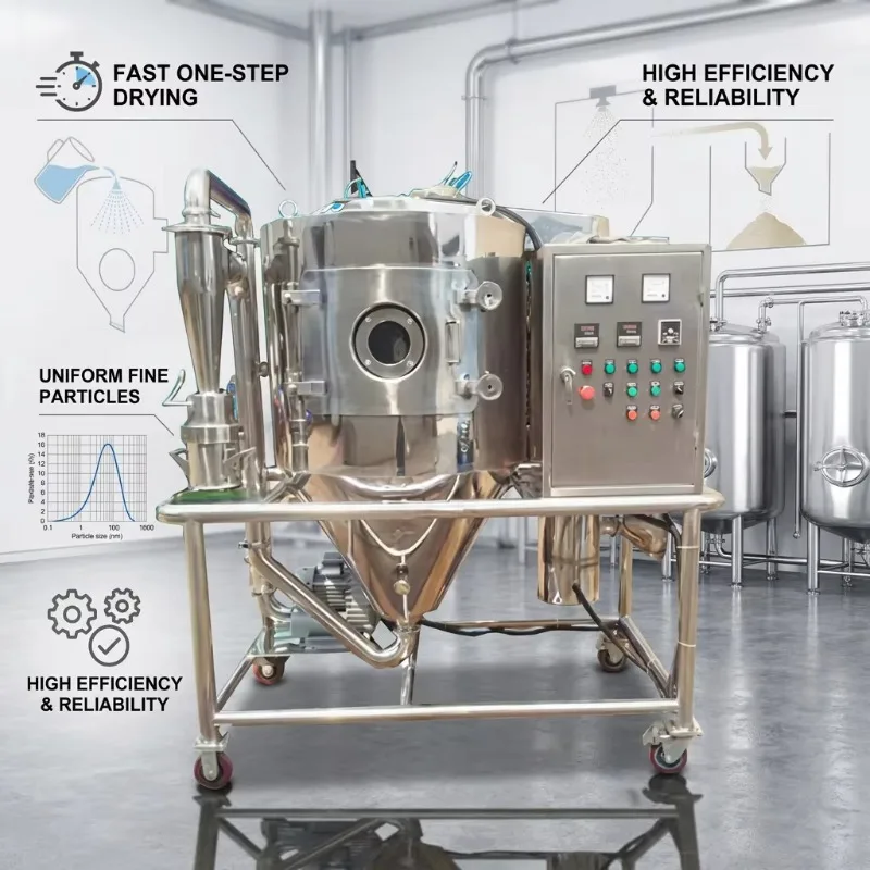 Hot Sale Industrial 5L/H High Speed Centrifugal Spray Dryer Machine for Making Milk Powder Animal Blood Banana Customized