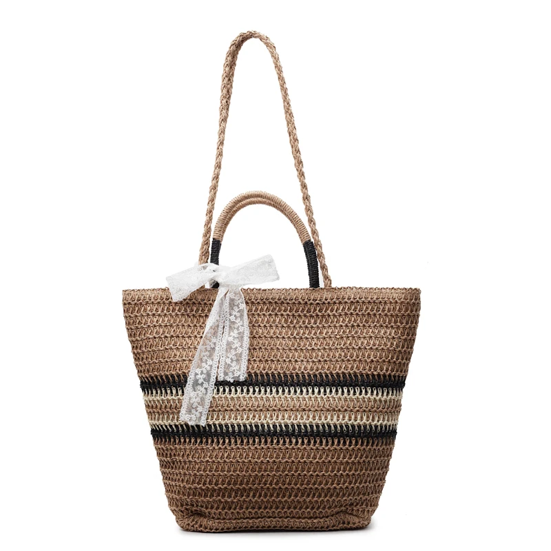 

Fashion Straw Braided Leather Women's Handbag Luxury Designer Shoulder Bag Brand Crossbody Bag Women's Casual Tote Bag