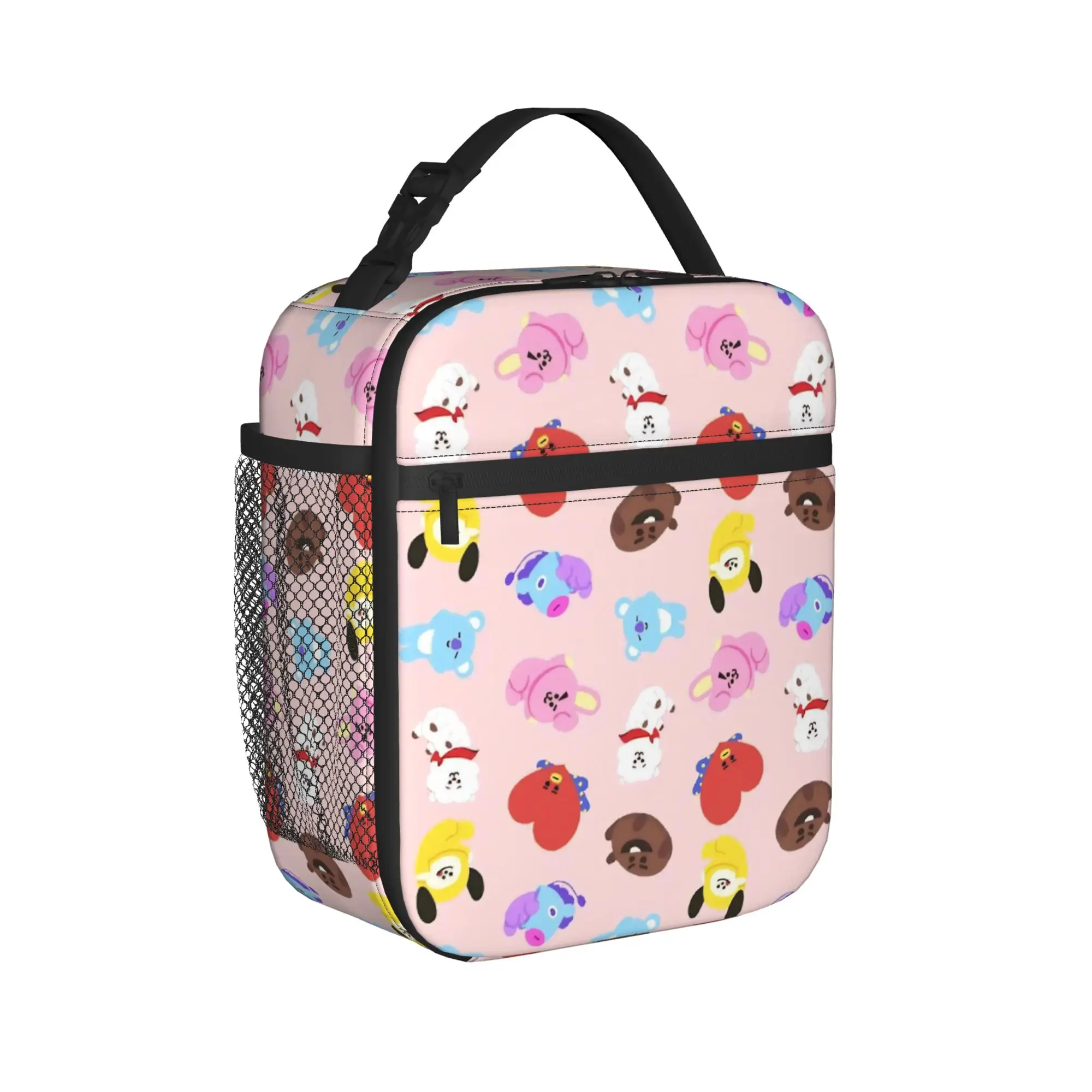 Cartoon-Musikband-Lunchtasche, lustige Reise-Lunchbox, bedruckt, tragbare Thermo-Lunchtaschen – Detail 2