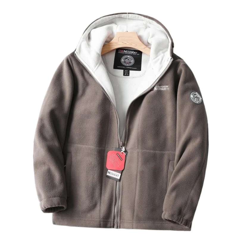 

2025 Brand Winter Fleece Jacket Men's Casual Thickened Wool Jacket High Quality Design Warm Fashion Hooded Coat Outdoor Ski Suit