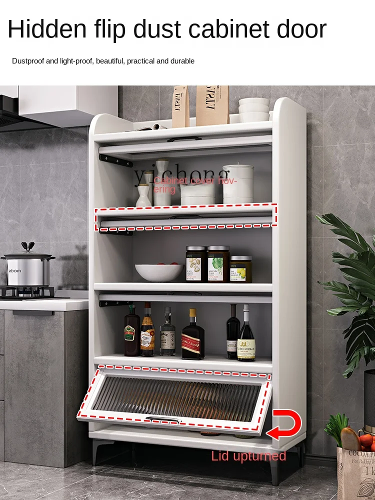 Zc Kitchen Shelf Multi-Layer Floor Storage Cabinet Pot Storage Multi-Functional Storage Cabinet with Door