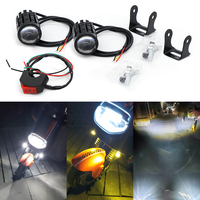 5000LM All-in-One Waterproof IP68 Dual Color Super Bright For Motorcycle LED Auxiliary Headlight With Control Switch Drivin