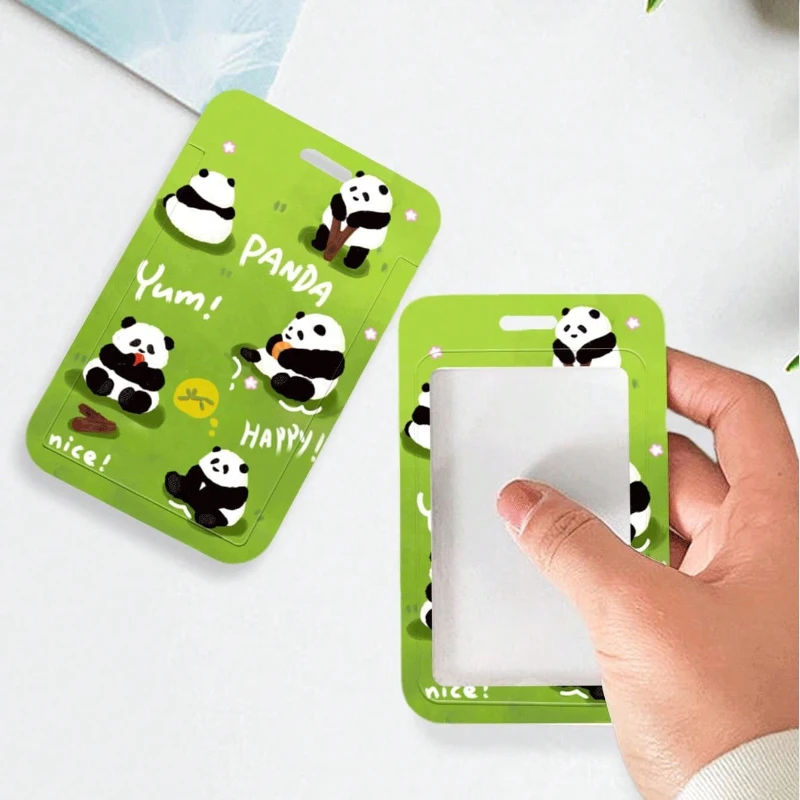 Ins Creative Cartoon Student Id Card Holder with Stretch Elastic Cord for Student Bus/Metro Card Meal/Door Card Protection Case