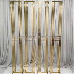 4-piece set of new stainless steel shiny gold wedding arches, banquet performances, party background walls, decorative props