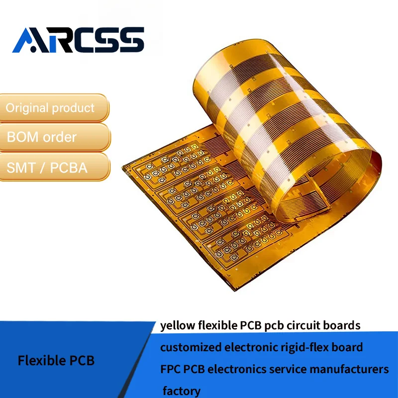 لوحات دوائر PCB PCB المرنة الصفراء مخصصة لوحة مرنة إلكترونية صلبة FPC PCB مصنع خدمة الإلكترونيات