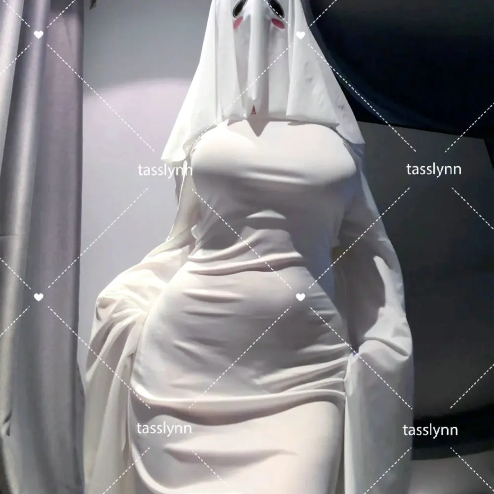 Fantasma Feminino Cosplay Fantasia, Halloween, Cara Assusta, Capa, Grito, Vestido extravagante, Adulto