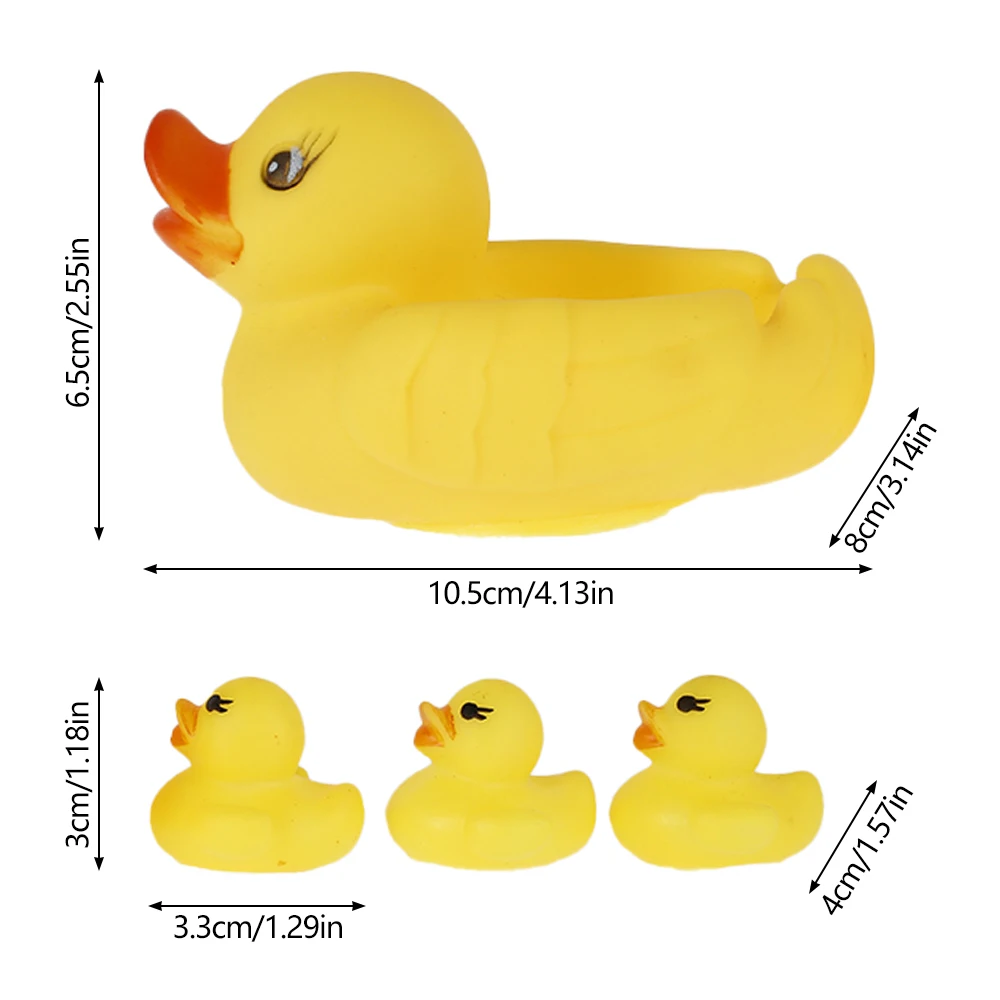 4個セット バスアヒル おもちゃ イエローアヒル ファミリーバスセット 浮かぶ鳴きアヒル ベビーシャワーおもちゃ キッズバスタブアヒルセット 幼児向け