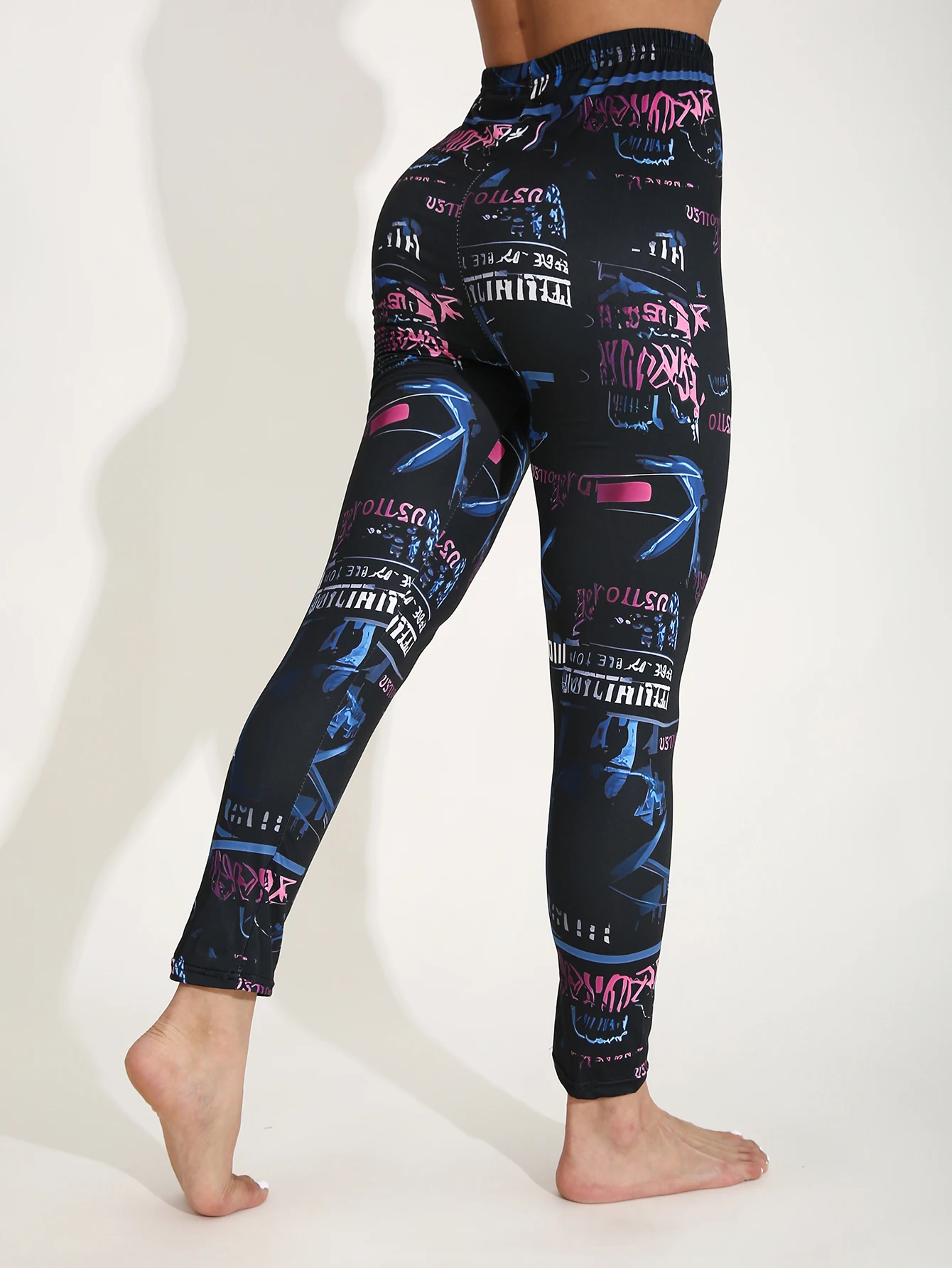 Autunno Inverno 1PACK Pantaloni di lana a nove punti con fondo nero da donna Pantaloni attillati sexy Sport casual Pantaloni da yoga fitness eleganti