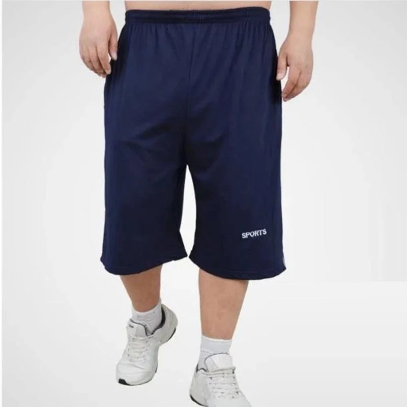 Plus 10XL 150KG Men Summer Sports Shorts Big Size Cotton Shorts Navy Blue Black WorkOut Oversized High Elasticity Loose Homewear