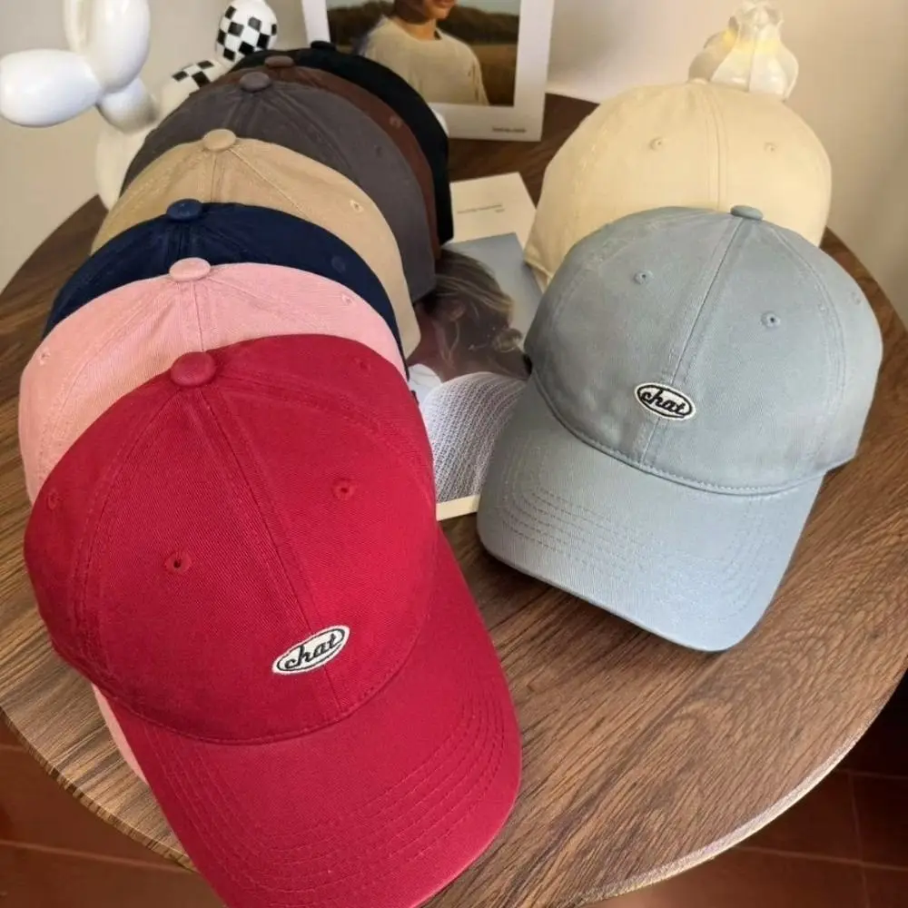 

Casual Korean Baseball Hat Letter Embroidery Peaked Cap Unisex Visor Snapback Cap Men Women
