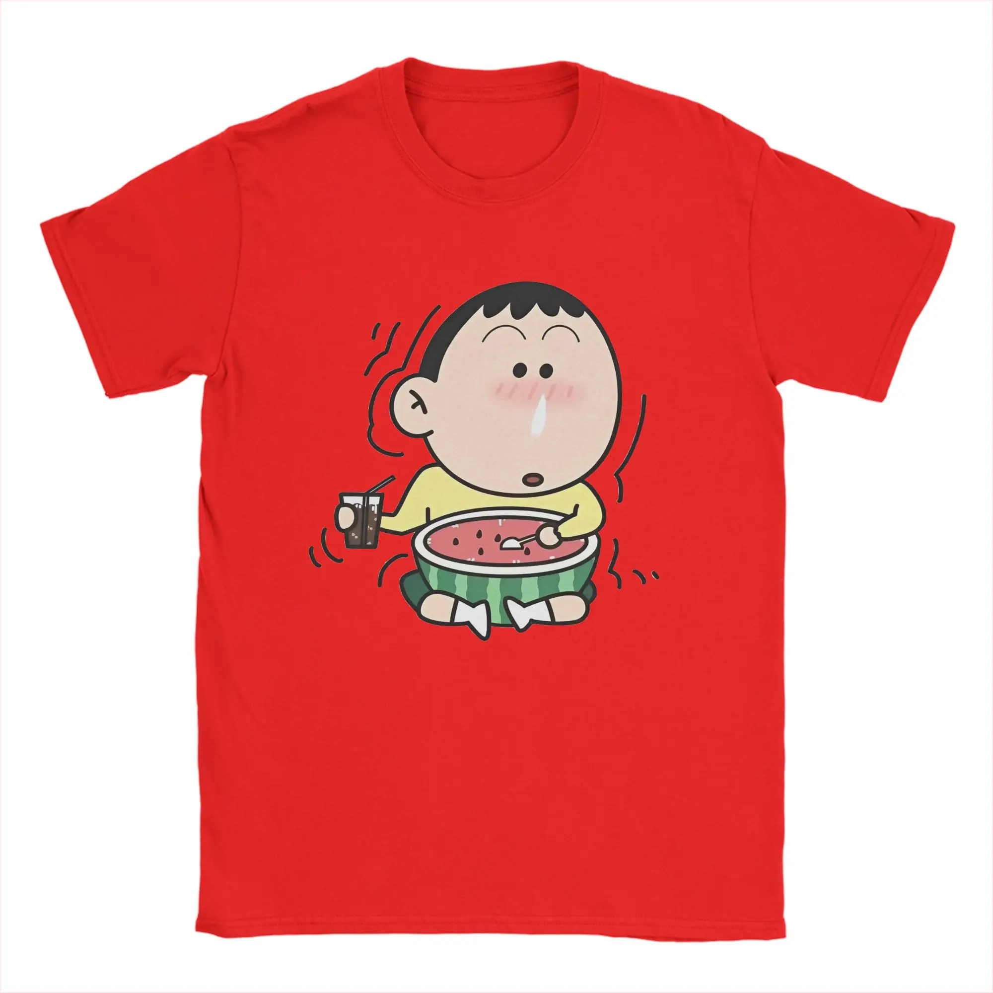 Boochan Crayon Shin-chan T-Shirt for Men Women  Novelty Pure Cotton Tee Shirt Crewneck Short Sleeve T Shirt Plus Size Clothing