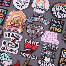 Words Patch Iron On Embroidered Patches On Clothes Stripes DIY Slogan Badges Clothing thermoadhesive Patches On Backpack Decor