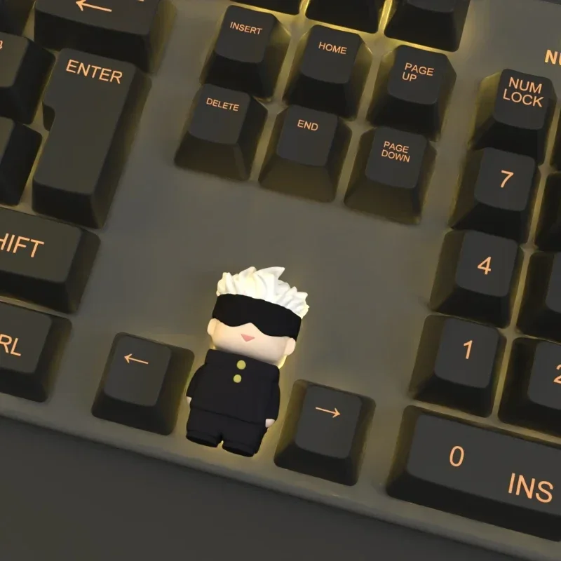 Satoru Gojo Keycaps Custom Cartoon Anime Resin Point Keycap Cute Original Artisan Design Up and Down Keys Cap for Gamerskeyboard