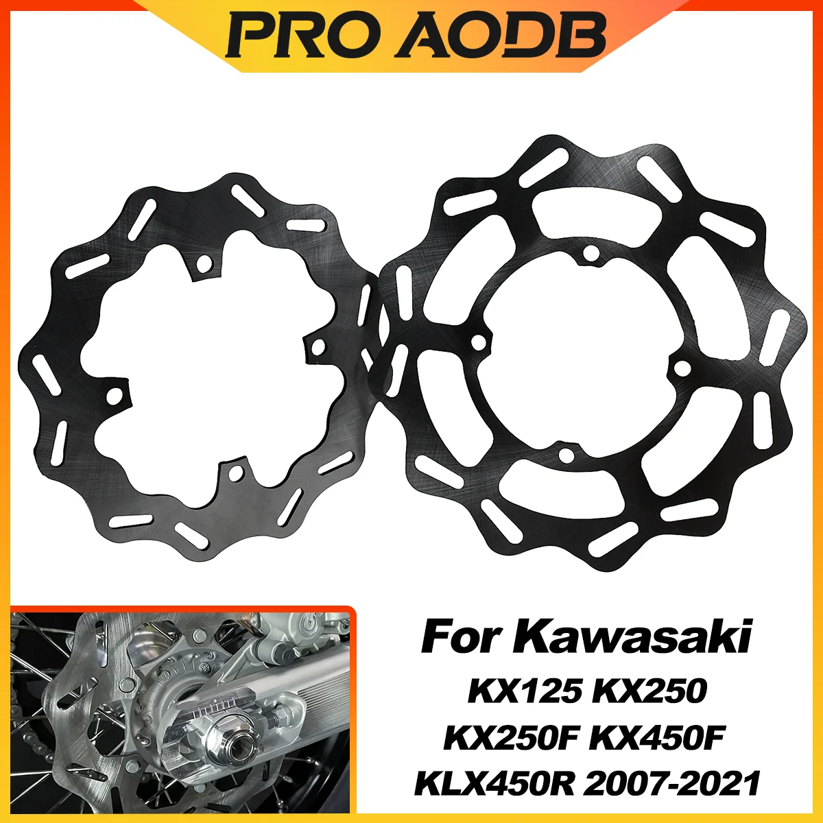 Motorcycle 220MM 270MM Front & Rear Brake Disc Steel Rotors Disk For Kawasaki KX125 KX250 KX250F KX450F KLX450R Universal Parts