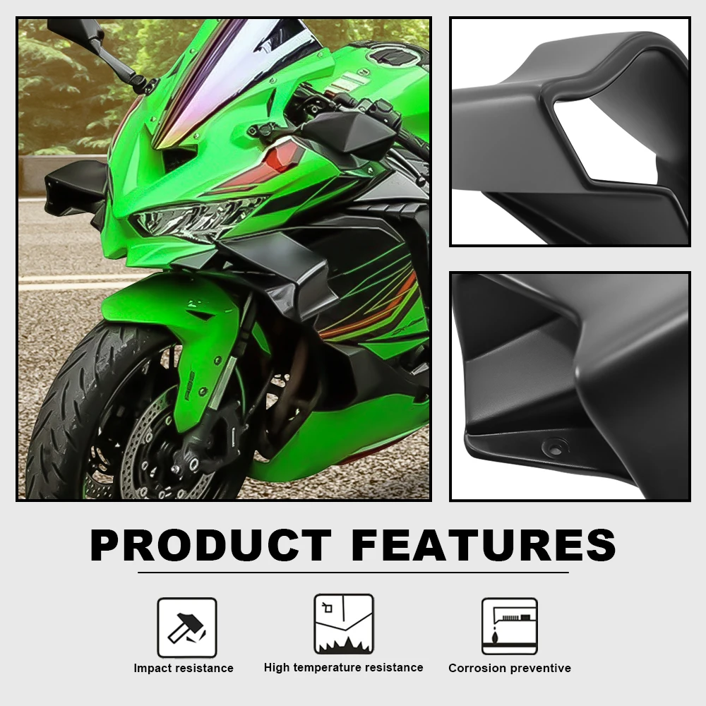 NEW Fairing side Fixed Wing For Kawasaki ZX-25R ZX25R ZX-4R ZX-4RR Motorcycle Accessories 2020-2024 Aerodynamic Winglet Cowl