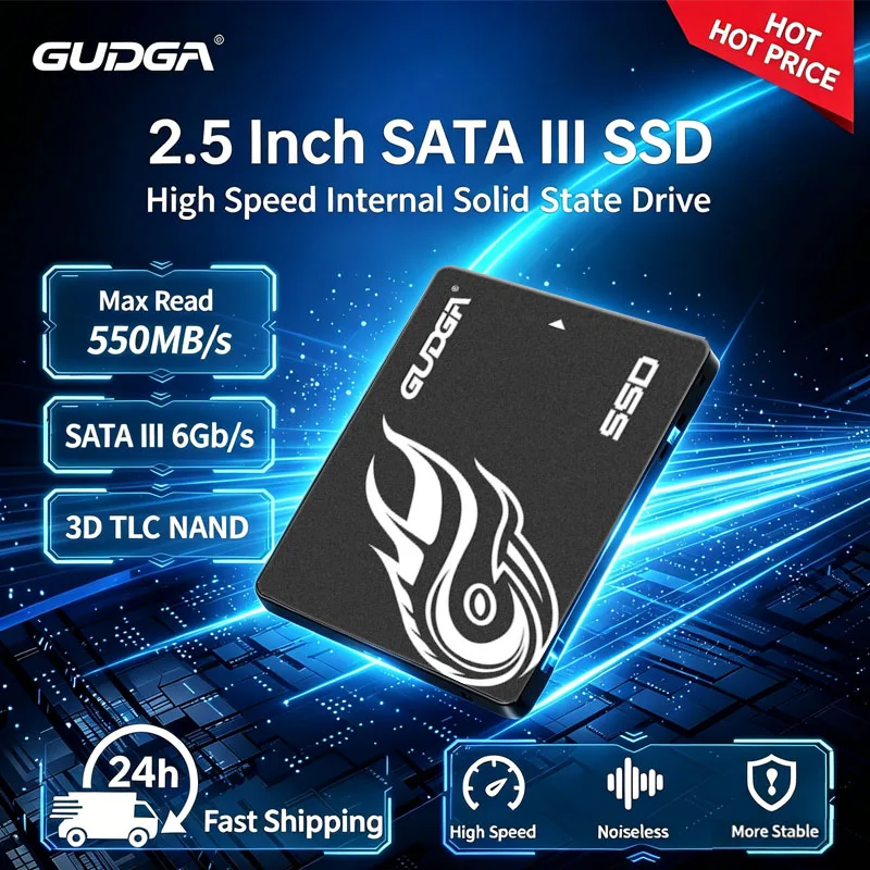 GUDGA 2.5 Inch SATA III SSD Solid State Drive Hard Disk Drive 4TB 2TB 1TB Internal Solid Hard Drives For Laptop Desktop Computer
