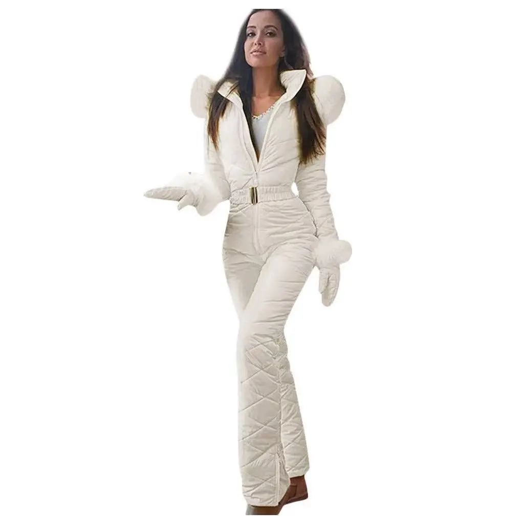 

Women's Winter Ski Suit Coat Hoodie Outdoor Sports Jumpsuit Zipper Explosions Fashionable Cotton Upperwear