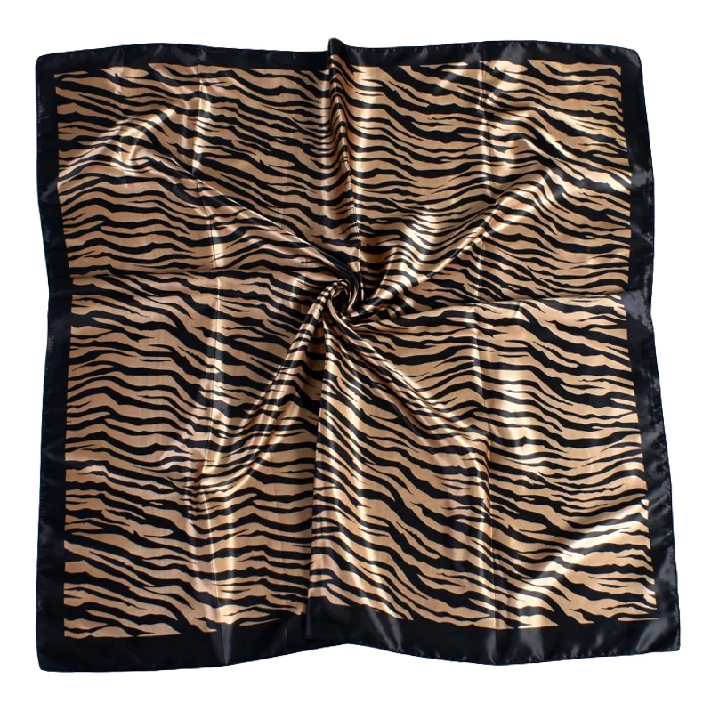 European and American Fashion New Simple 90-Color Tin Zebra Pattern Large Square Scarf in Stock