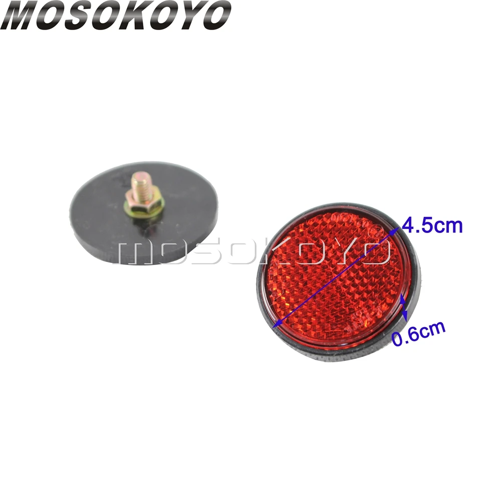 2PCS Motorcycle Reflector Round Warning Strip Car Bike Moto Reflector Stickers Bolt on Safety Reflector Motorcycle Accessories