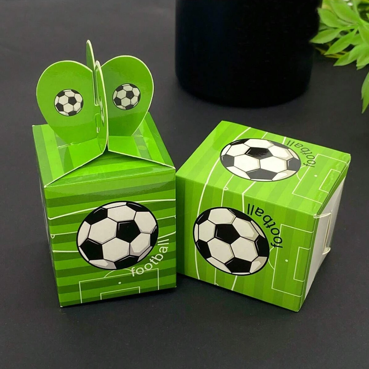10 Cajas de Dulces con Temática de Fútbol, Cajas de Regalo con Forma de Corazón de Fútbol, Cajas de Papel para Empacar Chocolates, Recuerdos para Fiestas de Cumpleaños y Eventos