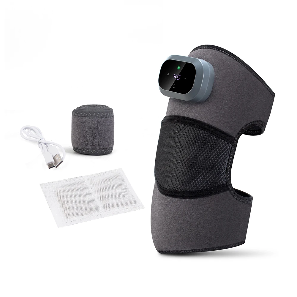 Foreverlily ساخنة جهاز تدليك الركب الاهتزاز الكهربائي الساق المشتركة الكتف دعامة كوع جهاز تدليك الاحترار مع حزام قابل للتعديل #6