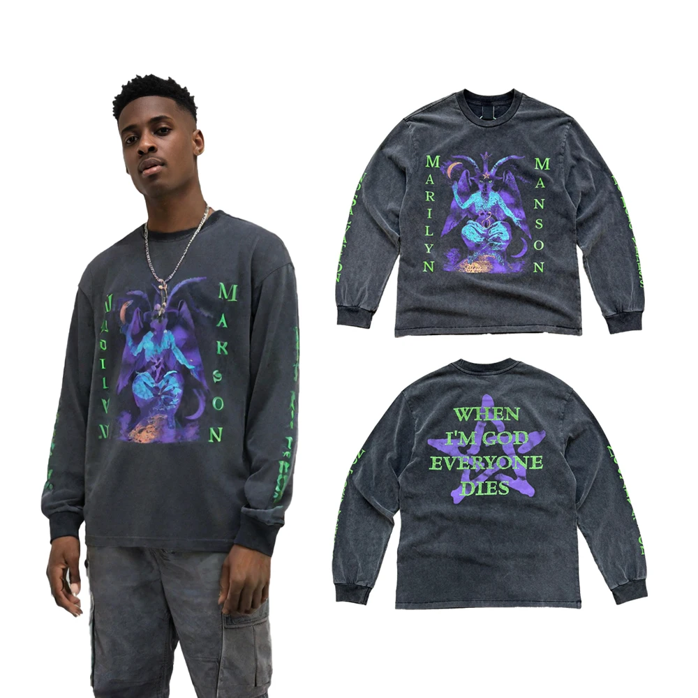 

Футболки с графическим рисунком в уличном стиле, мужские футболки с принтом, хлопковая уличная одежда, повседневная мужская футболка с длинными рукавами в стиле ретро