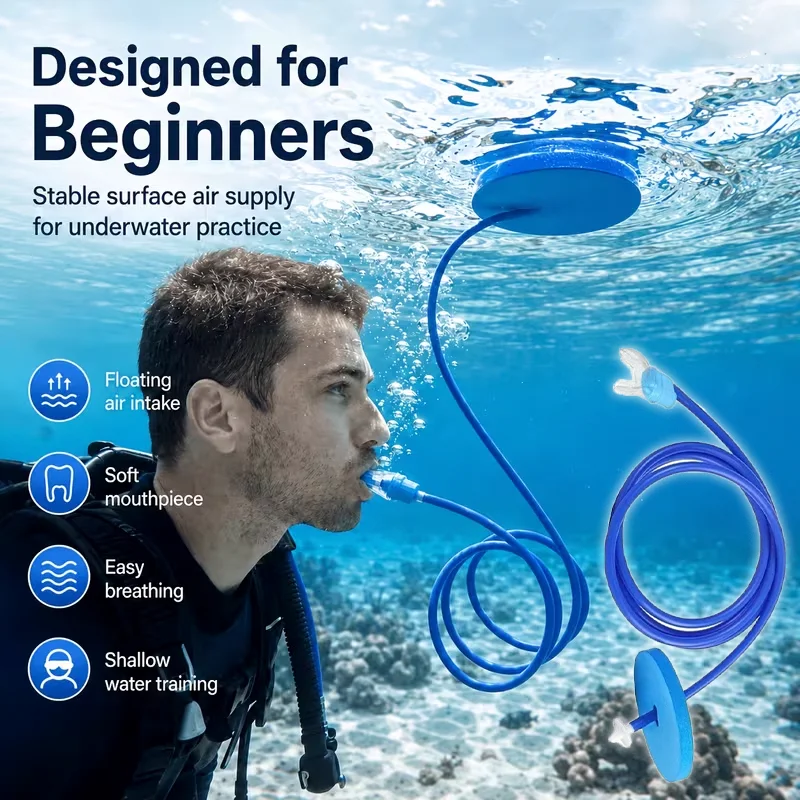 Tubo de snorkel plegable de silicona, tubo de snorkel antiasfixia, tubo de respiración de un solo tubo para natación y buceo