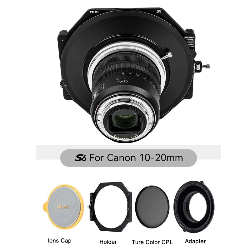 

NISI S6 Holder Kit Filter Holder for Canon RF 10-20mm F4 Camera Lens Aluminum 150mm Holder