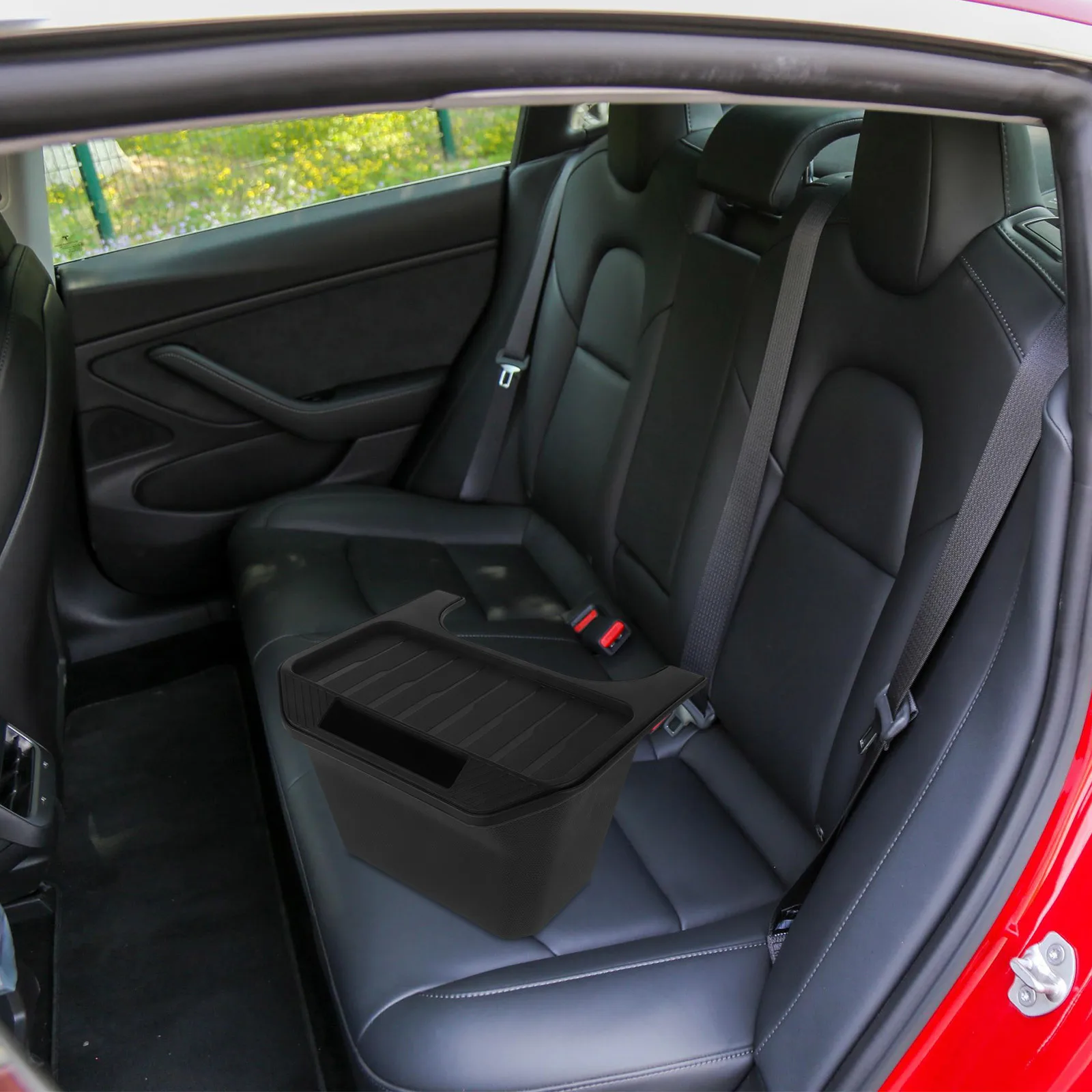 

Backseat Car Organizer Rear Seat Storage Box Space Saving Trash Can Detachable Lid Durable Vehicle Interior Storage