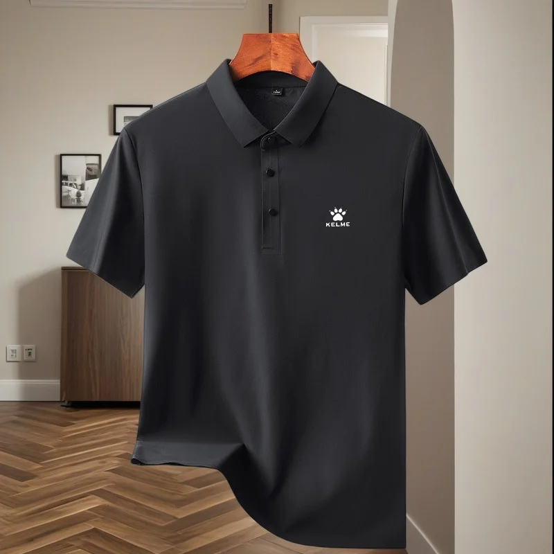 Fashionable printed polo shirt short sleeved men's sports brand top 2026 summer new cool and breathable casual ice silk T-shirt - view 5