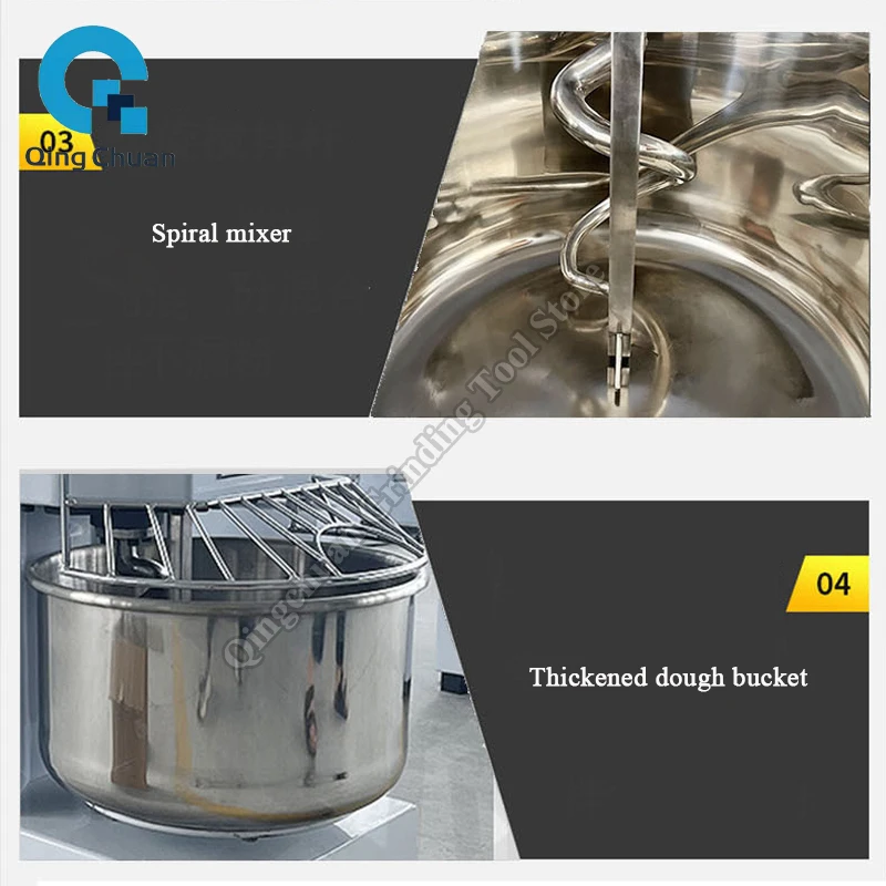 Тестомес Коммерческая машина большой емкости Полностью автоматическая тестомес Двухскоростная машина двойного действия для смешивания теста по морю