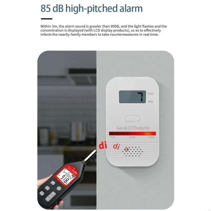 نظام إنذار تسرب الغاز ذو الاستجابة الفورية مع وظيفة تخزين الذاكرة بشاشة LED مناسبة للغرف المتعددة 896C #6