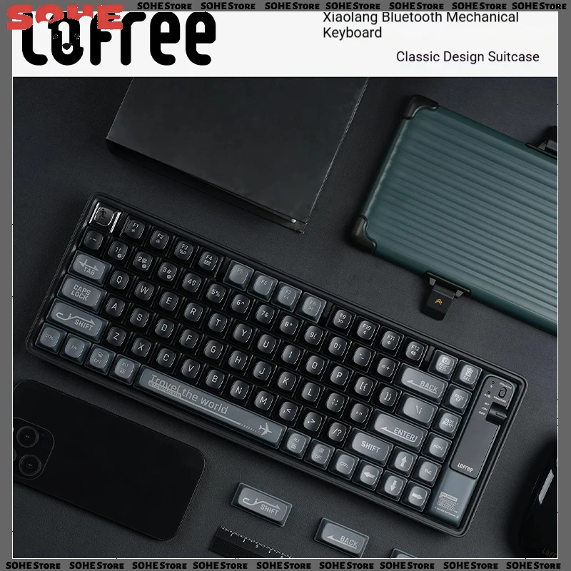 Lofree WanderFree 84 Keys Mechanical Keyboard Gateron Brown Switch Bluetooth Wireless Dual Mode Colorful Shell Office Gaming Key
