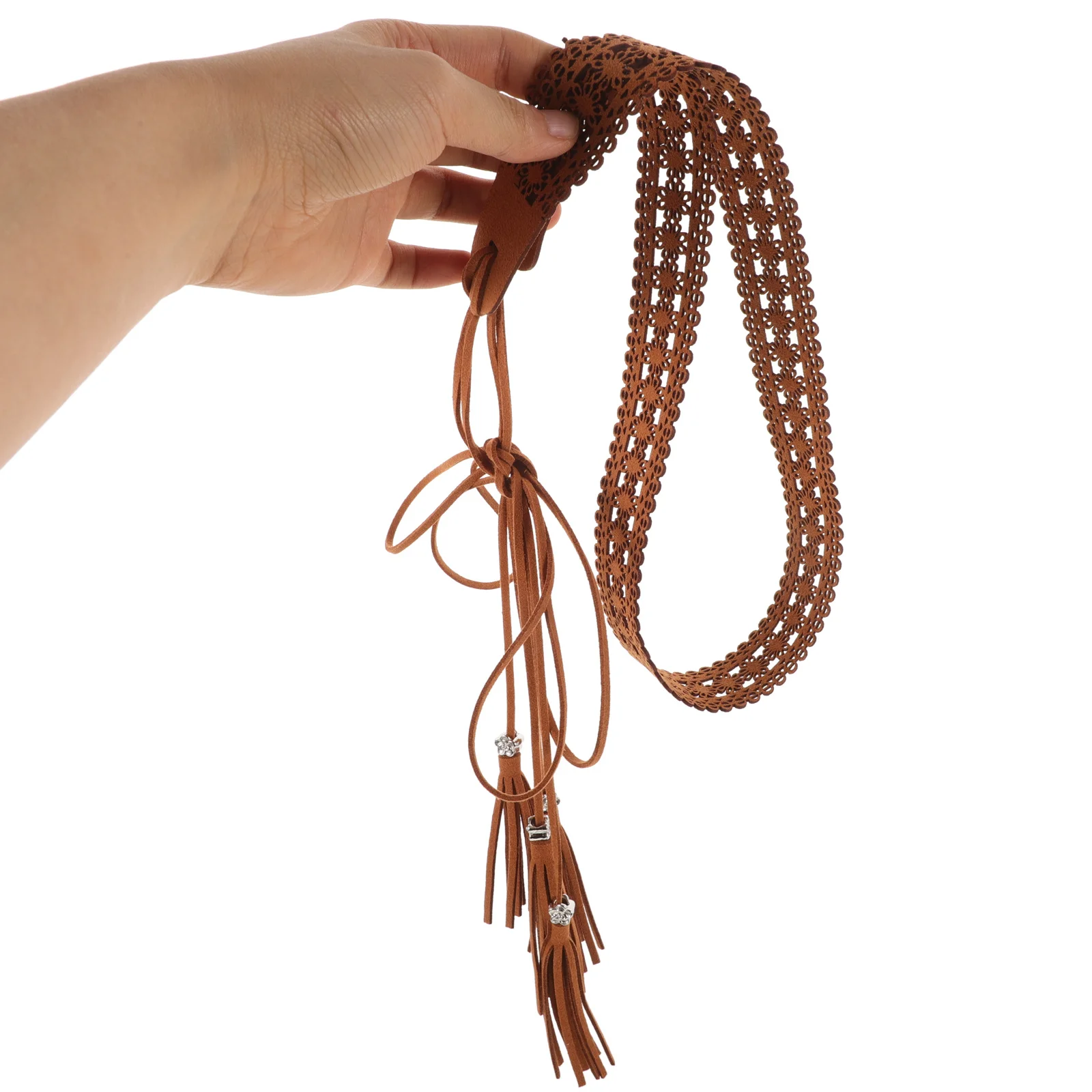 เข็มขัดโบฮีเมียนสำหรับผู้หญิง เข็มขัดแต่งพู่แบบมาคราเม่ สำหรับชุดเดรส งานแต่งงาน งานปาร์ตี้ งานพิธีชายหาด เครื่องประดับสำหรับผู้หญิง