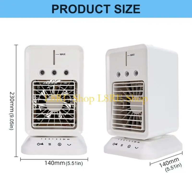 L8RE محمولة مكيف الهواء مروحة الأسرة مع معطلة الهوائية USB مع خزان مياه 300 مل