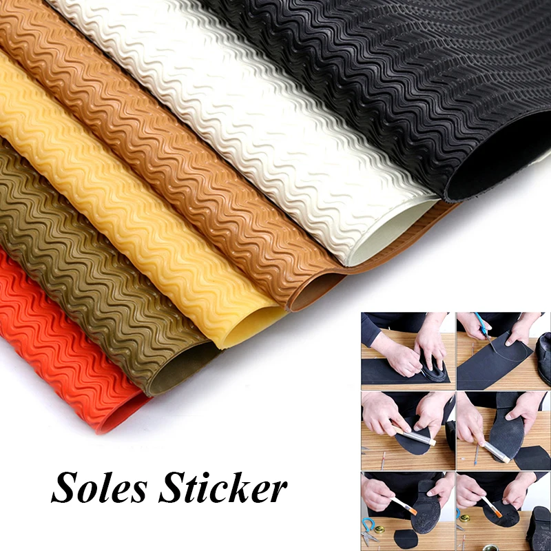 Wear-Resistant Full Shoe Sole Anti-slip Wave Pattern Rubber Sole Stickers Insoles Scalable Self-Adhesive Shoe Silent Patch