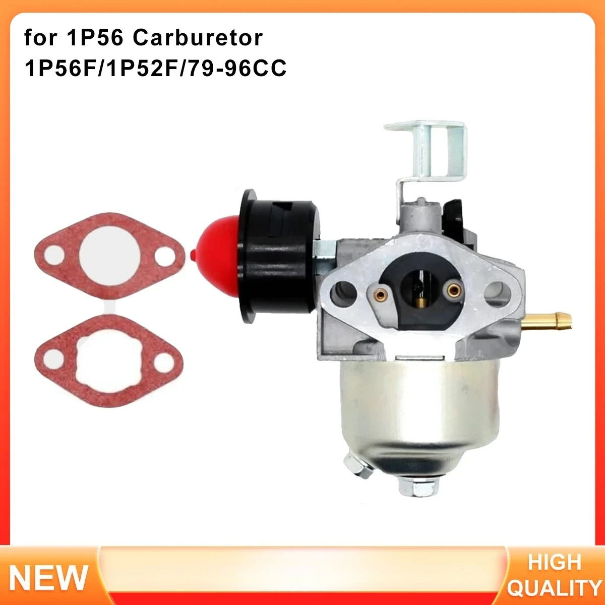 Carburetor Set for 1P56F 1P52F 79-96CC 4-Stroke Engine, for P15Q-2 Lawn Mower String Trimmer Replacement