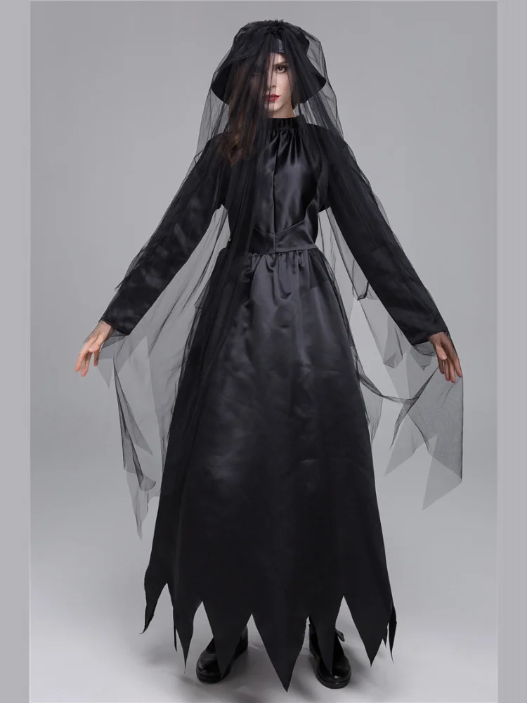 

Adult loween Costume Terror Bride Witch Cosplay Performance Clothes High Waist Cotton Skirt No Brand Registered Trademark