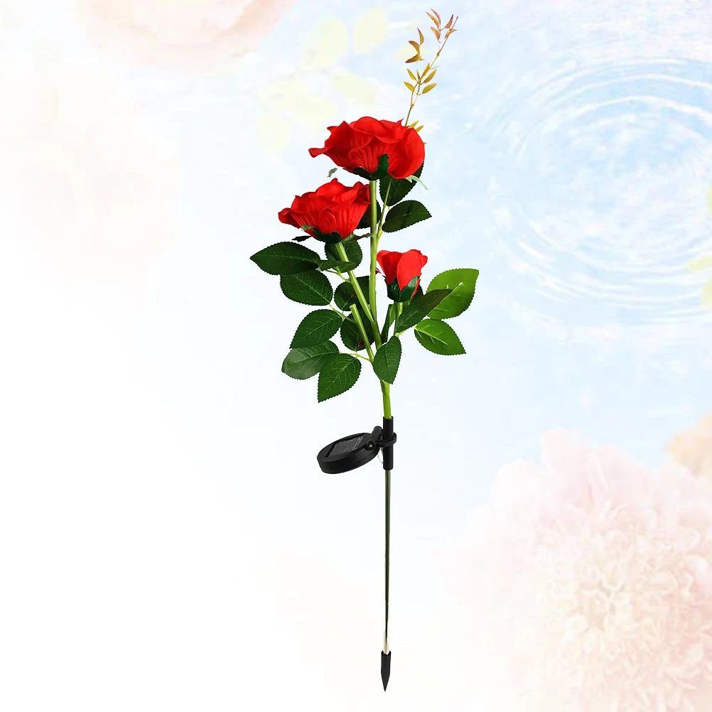 

Solar Powered Rose Garden Lights Stainless Steel Waterproof Outdoor Lawn Lamp LED Flower Lamp Warm White Light
