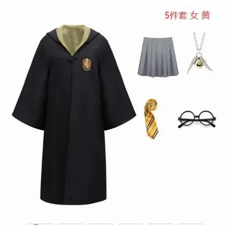 Hot Sale Halloween cloak scarf Slytherin Ravenclaw Hufflepuff Robe Cosplay potter Costume for Kids Adults