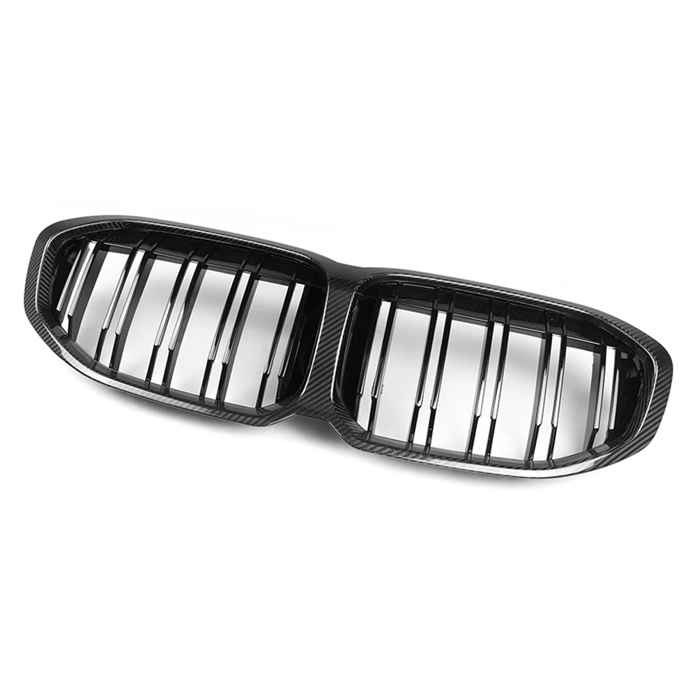 شبكة المصد الأمامي للكلى شوايات غطاء محرك السيارة من ألياف الكربون الجافة الحقيقية لسيارات BMW 1 Series F40 Hatchback 2021-IN جزء استبدال السيارات