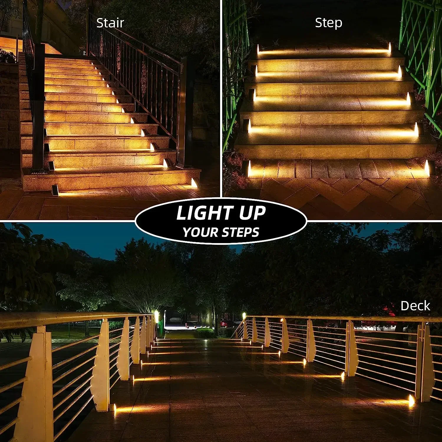 LED Solar Light Outdoor Solar Step Light Garden Decor Light Outdoor Waterproof Led Garden Landscape Decoration Stairway Light