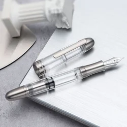 Asvine P36 Piston Filling Titanium Acrylic Fountain Pen Bock / Asvine EF/F/M Nib Smooth Writing Stationary Office School Supply
