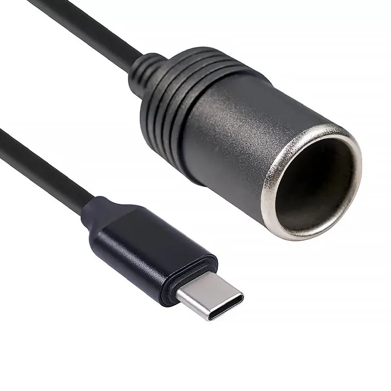 1pc 5V 2A USB-C To 12V Cigarette Lighter Socket Adapter Converter Car Electronics Accessories