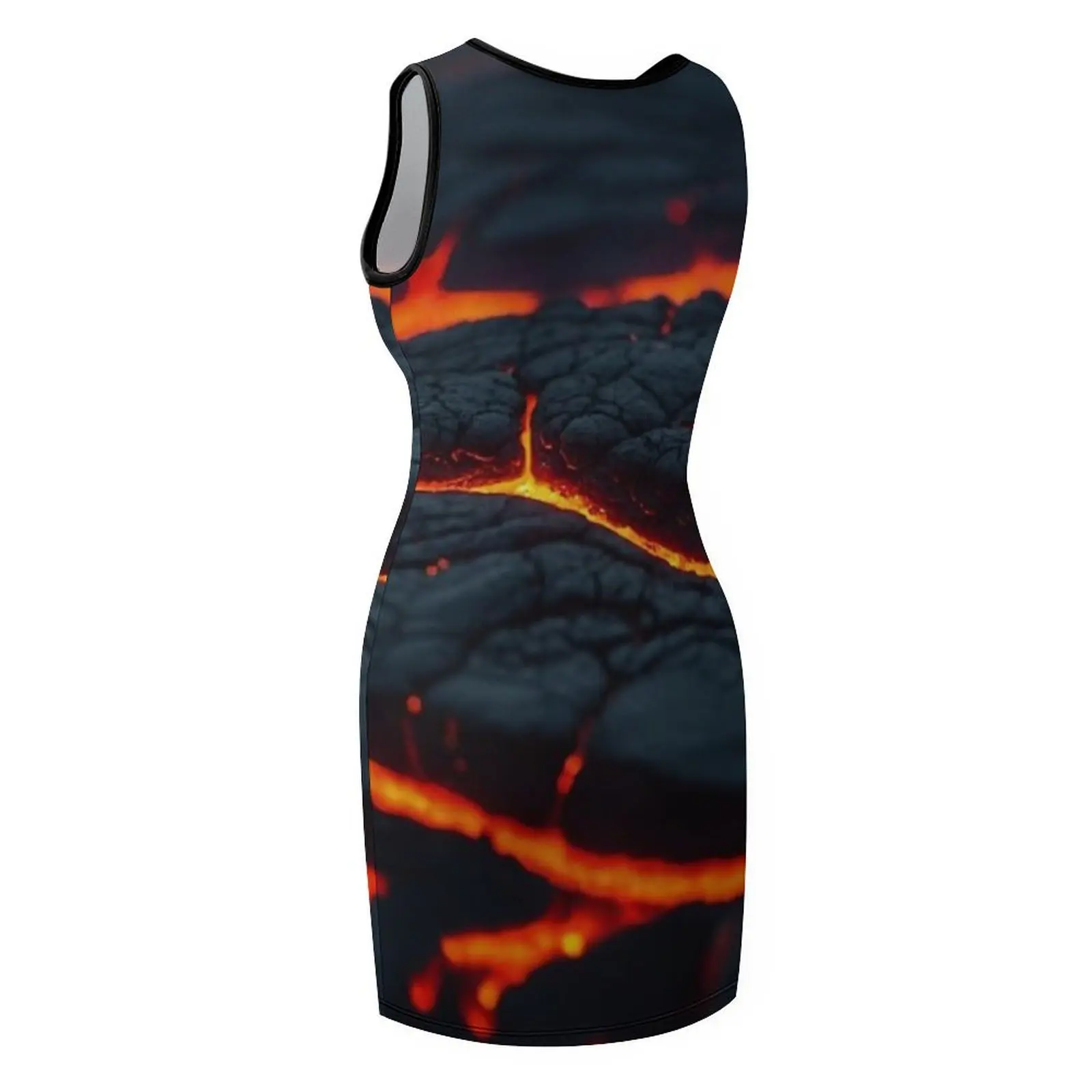 Fogo mágico-roio de lava perto sem mangas vestido de verão vestidos de moda feminina vestidos de casamento para mulher vestido de aniversário