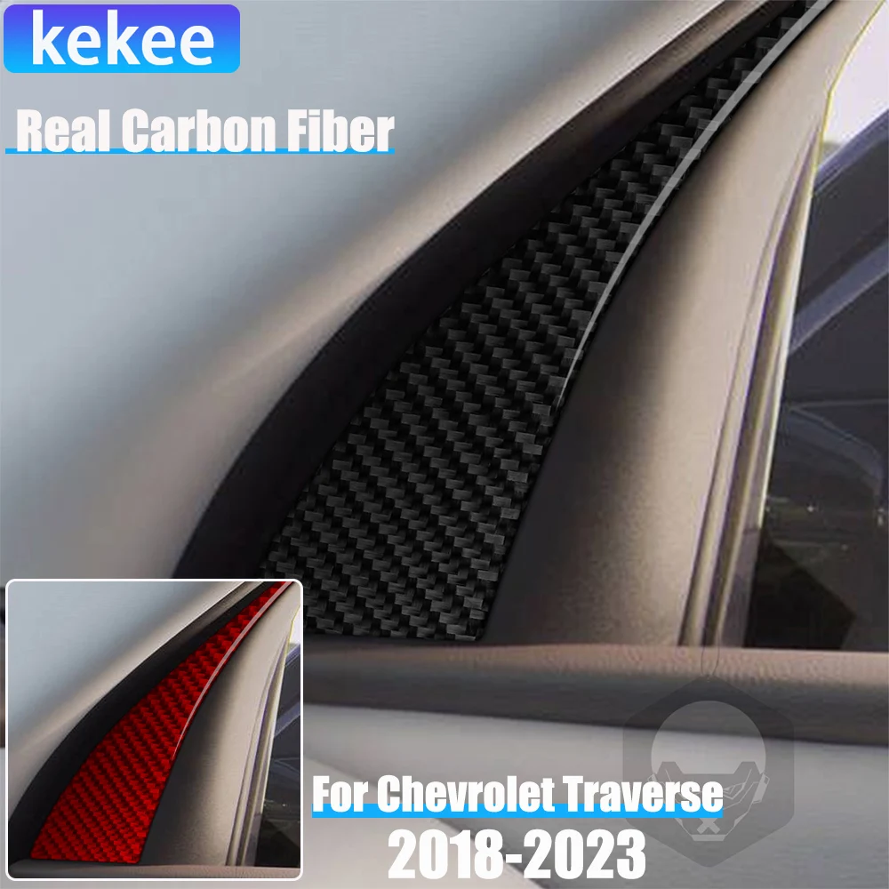 

Real Carbon Fiber Car Accessories A-pillar Panel Cover Soft Sticker For Chevrolet Traverse RS LT 2018 2019 2020 2021 2022 2023
